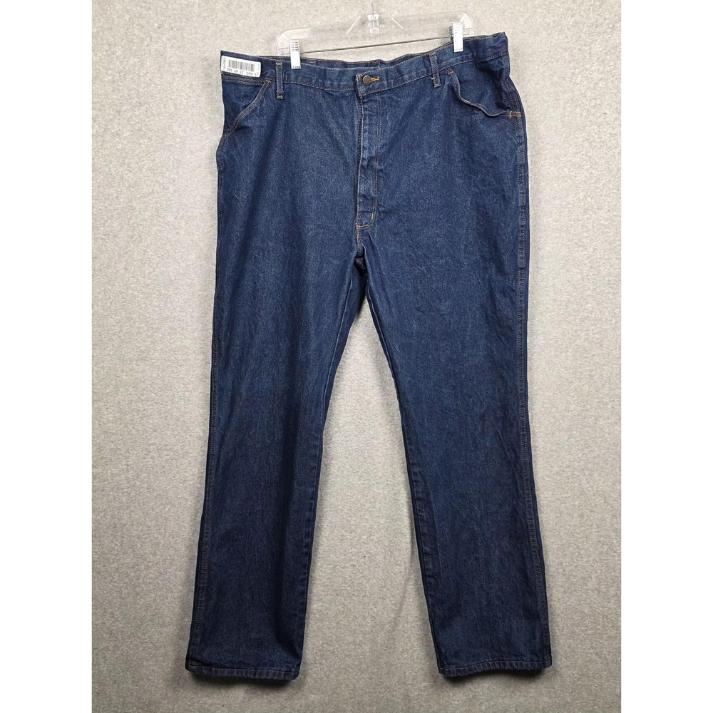 UniFirst Jeans Mens 46x34 Blue‎ Denim Dark Wash Work Pants Uniform Relaxed Fit
